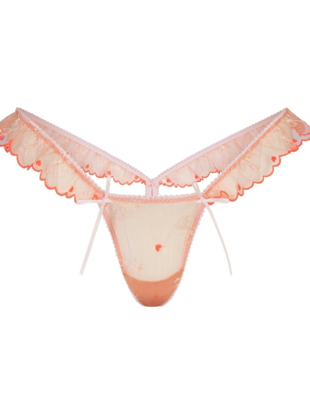 Skims embroidered butterfly thong Guava Heart Tulle